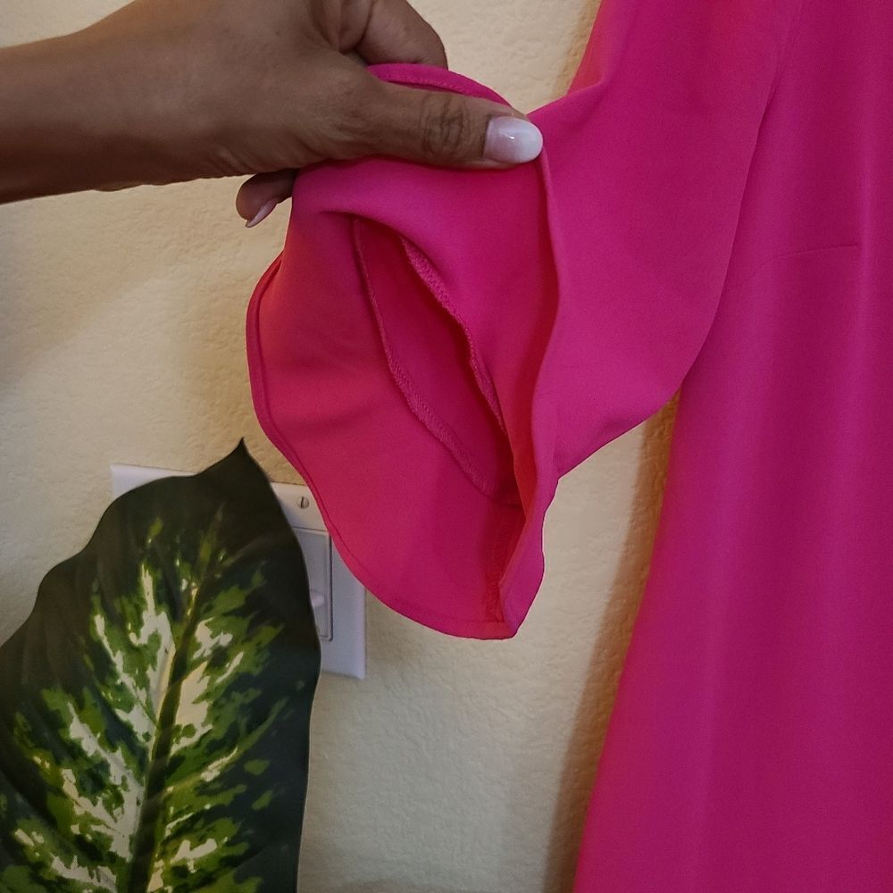 CeCe Pink Ruffle Hem Dress, size 6 - Picture 4 of 14